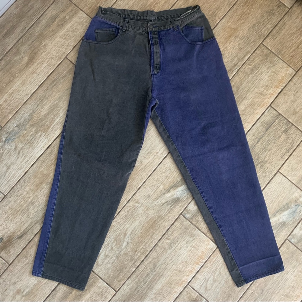 Vintage 90s Machine color block 100% cotton jeans